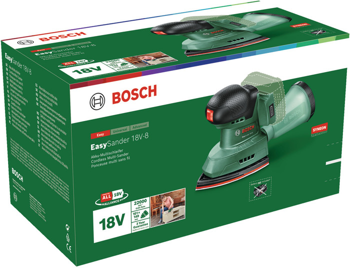 Bosch EasySander 18V-8 batteridrevet multisliper